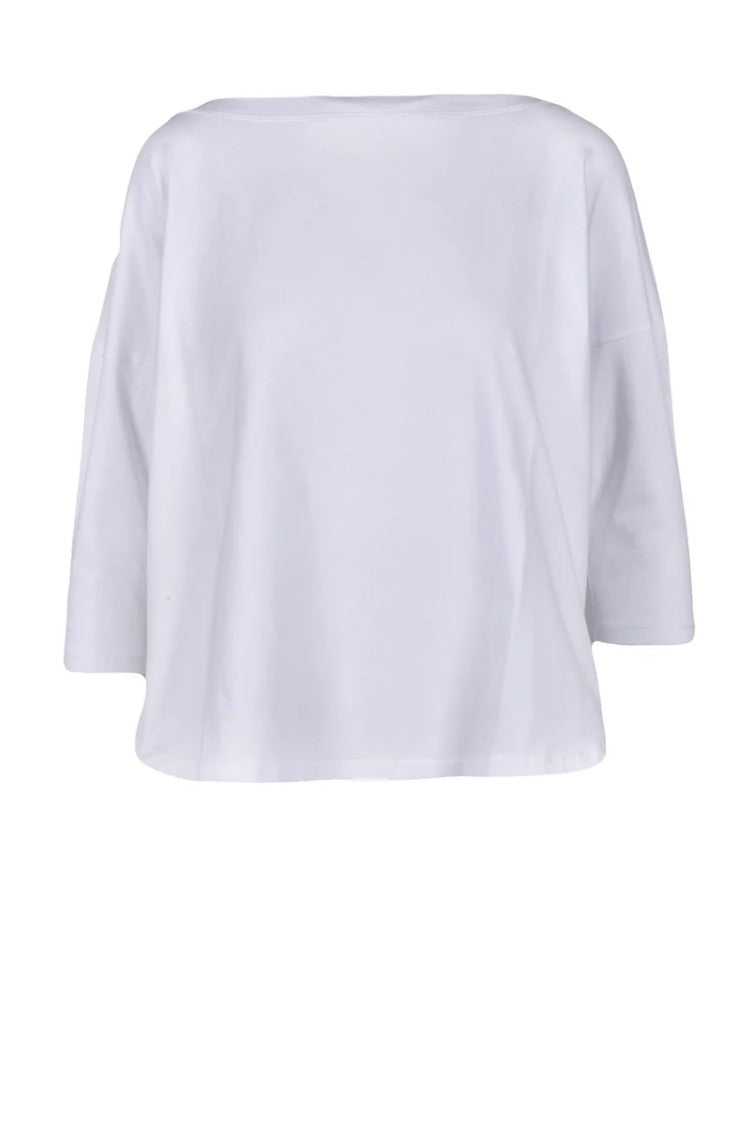 Wild Cashmere White Cashmere-Blend Relaxed T-Shirt