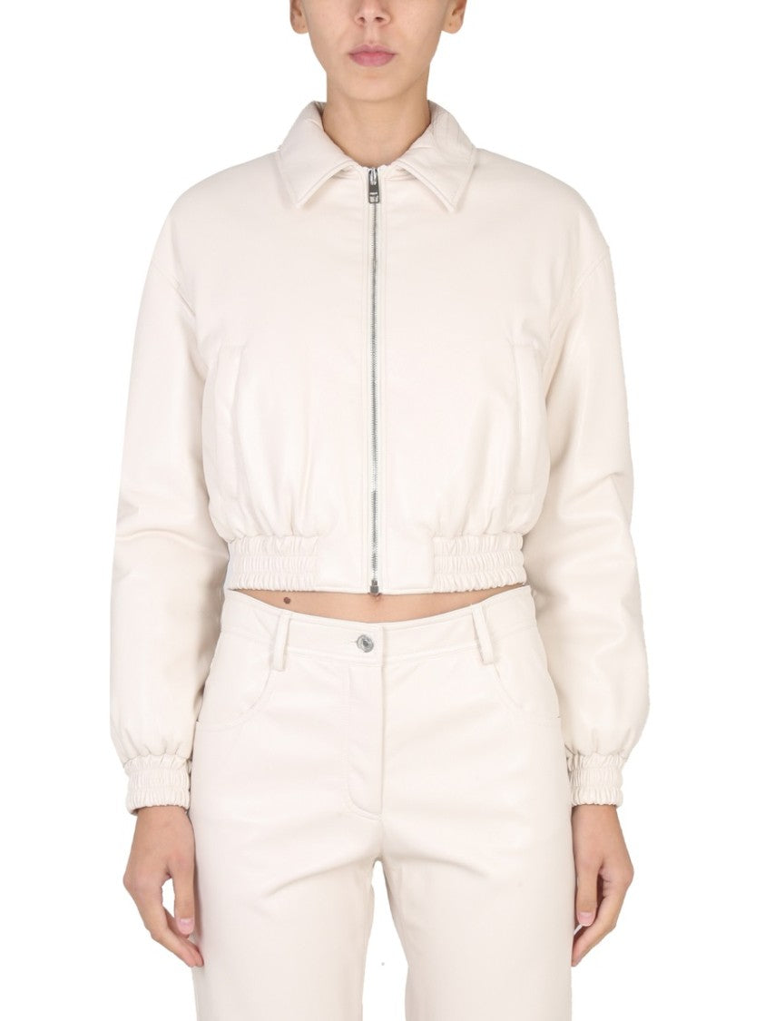 Msgm Cropped Jacket With Classic Collar