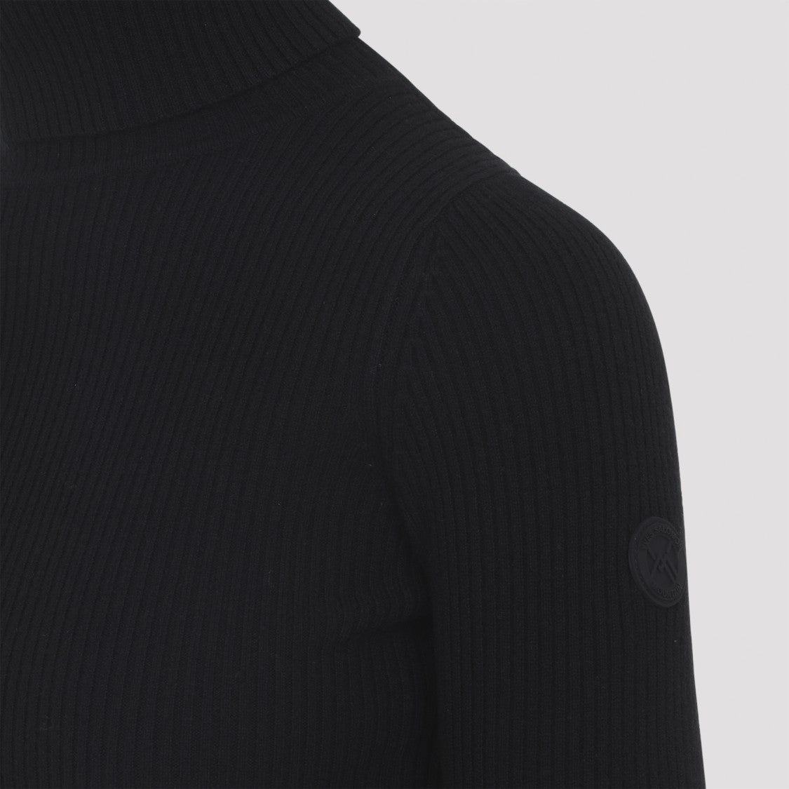 Yves Salomon Ribbed Black Wool And Cashmere Turtleneck Sweater
