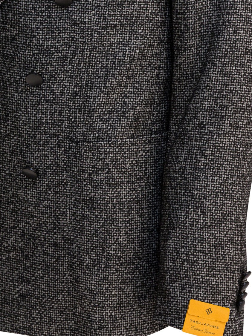 Tagliatore Double-Breasted Textured Wool Blend Jacket
