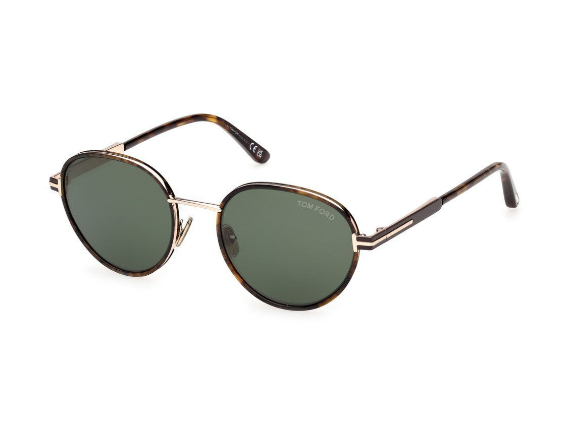 Tom Ford Tortoiseshell Ft1339 Round Double Bridge Sunglasses