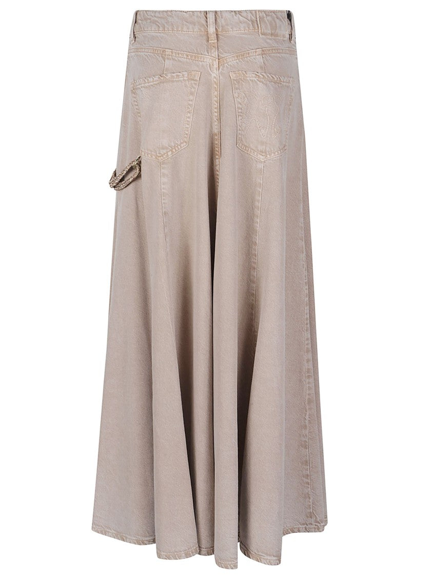 Pinko Hurghada Rope Detail Flared Maxi Skirt