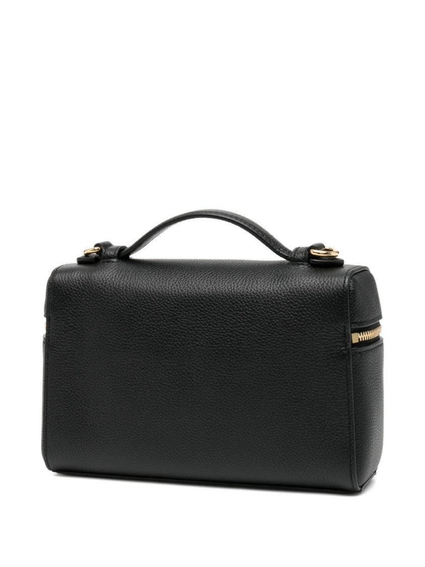 Tory Burch Textured Black Leather Shoulder Bag
