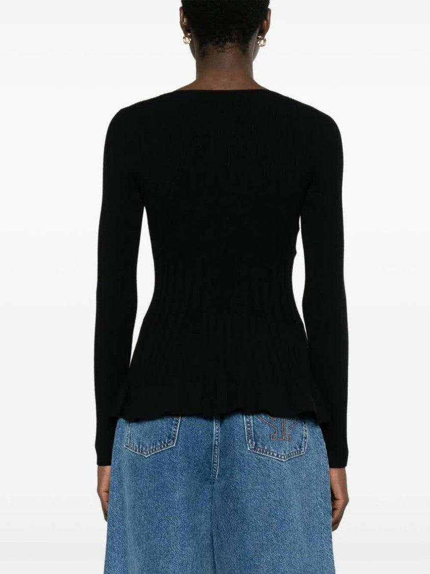 Philosophy Fitted Ribbed Peplum Sweater