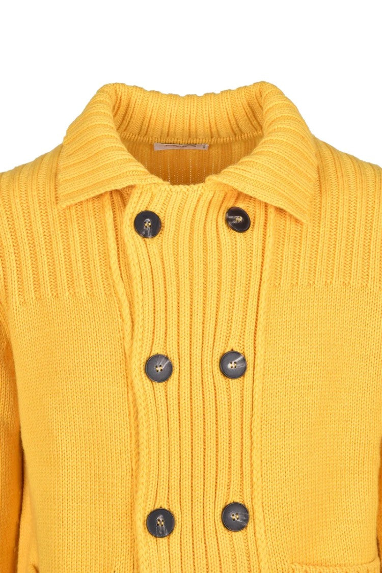 Kangra Double-Breasted Wool Cardigan - Yellow
