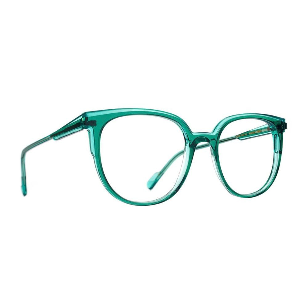 Blush Translucent Acetate Phantos Eyeglasses In Aqua Green