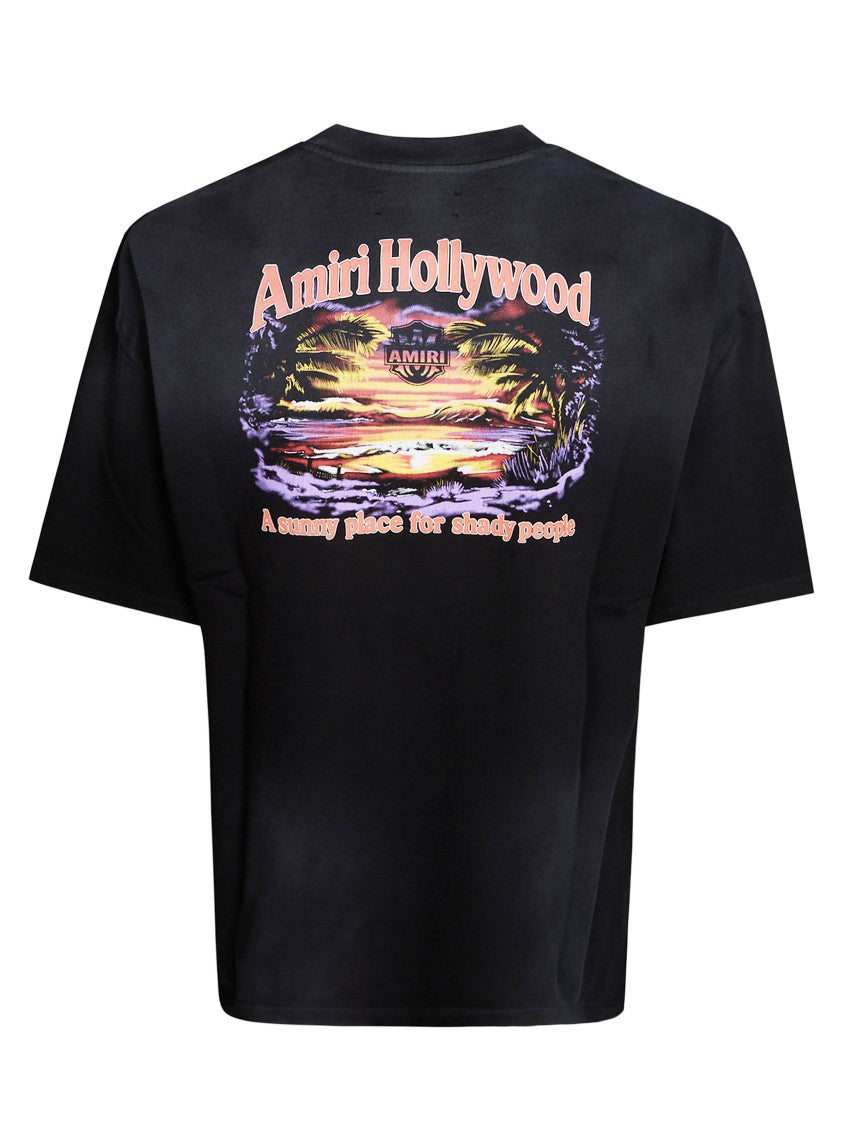 Amiri Black T-Shirt Skate Sunset Graphic T-Shirt