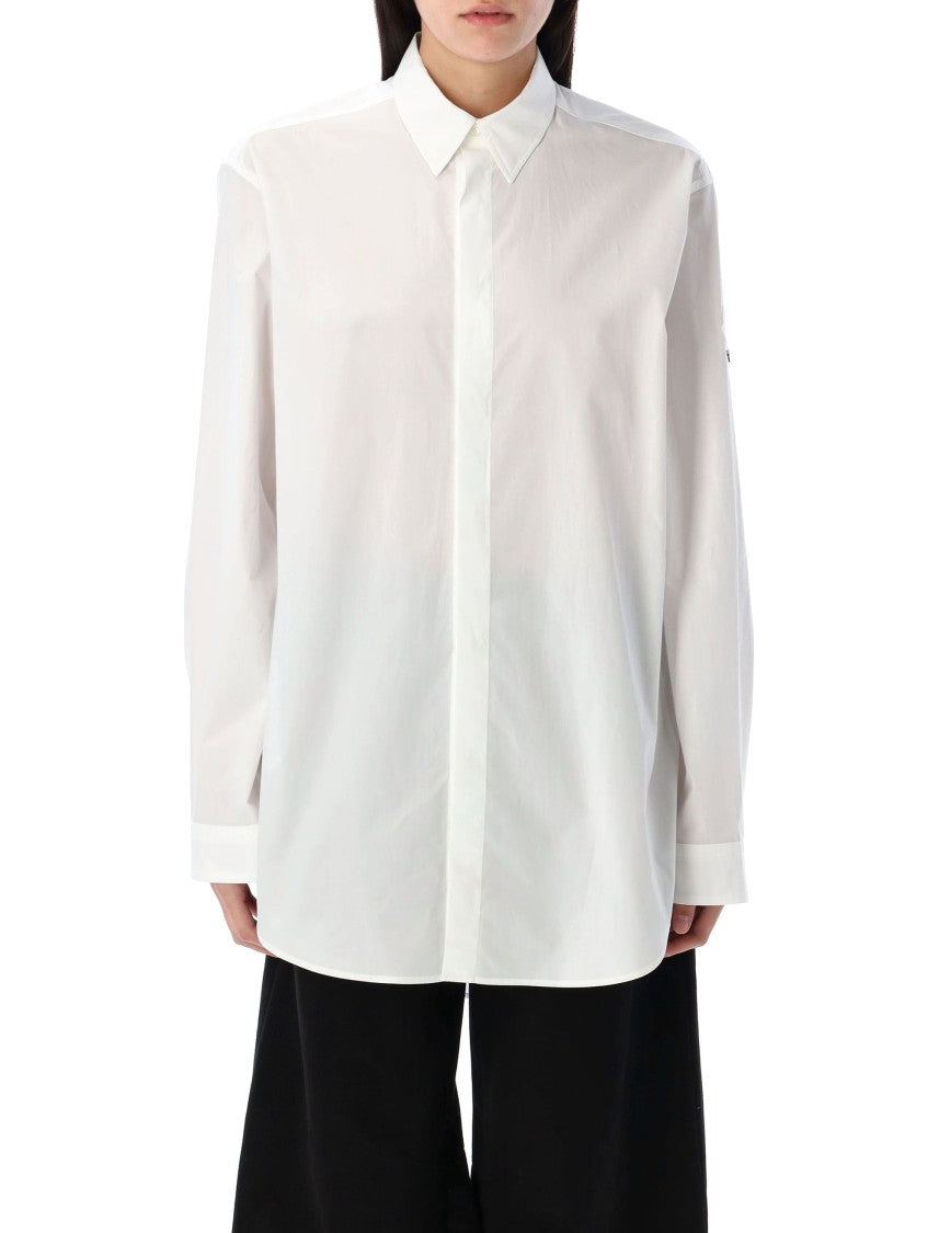Moncler X Willow Smith Oversized White Cotton Shirt With Mother-Of-Pearl Buttons