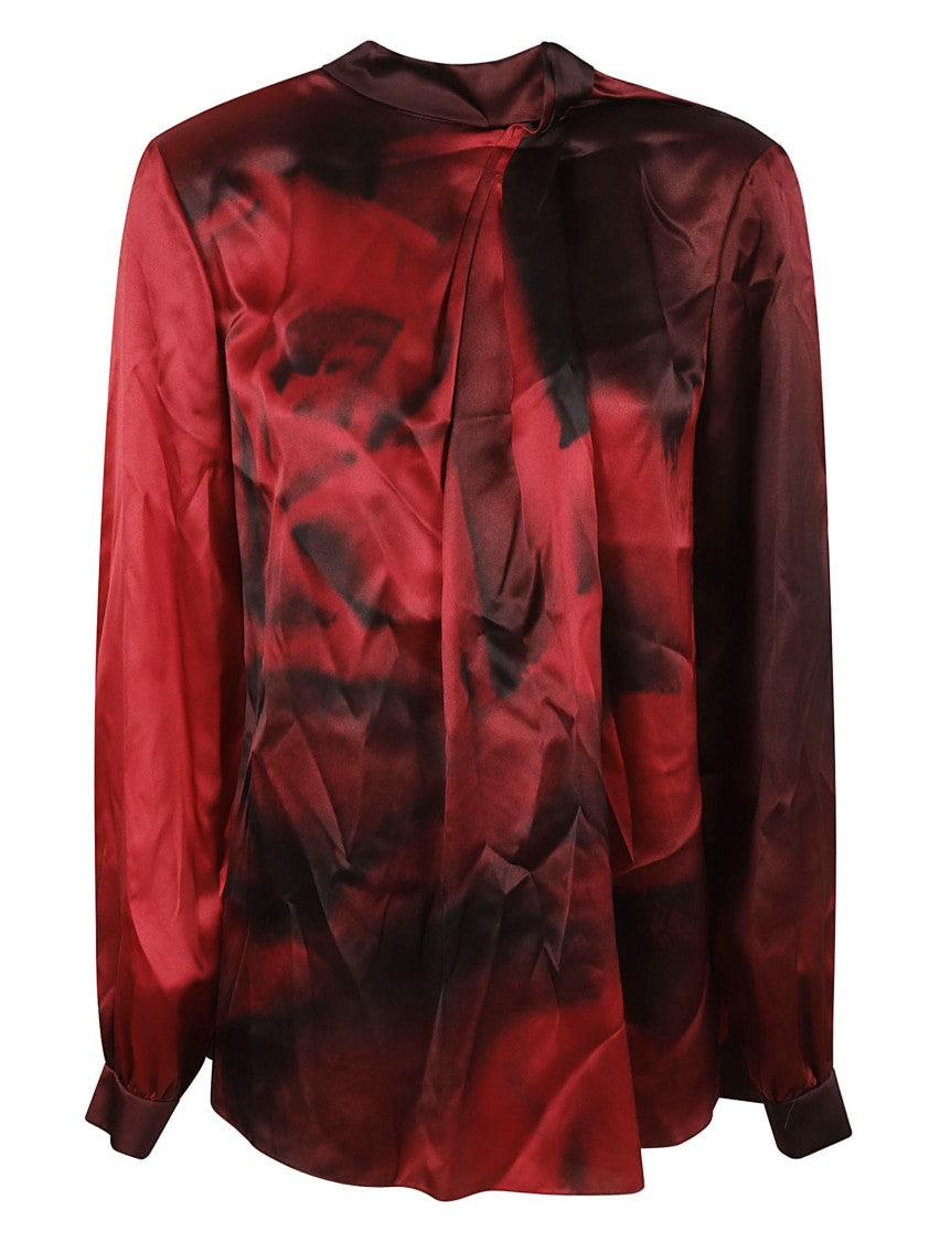Alberta Ferretti High-Neck Silk Blend Shirt