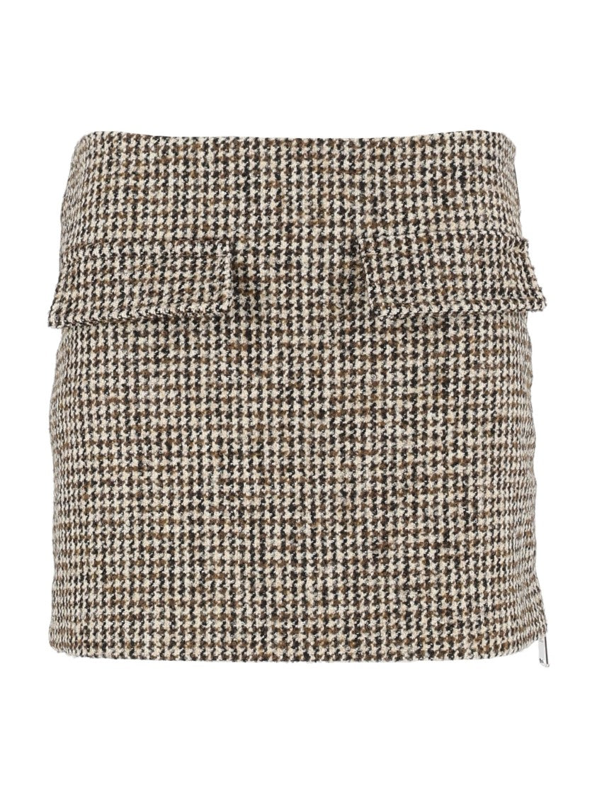 Dondup Houndstooth Structured Mini Skirt