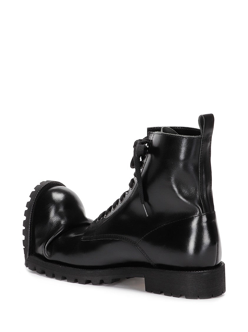 Comme Des Garçons Folded Toe Lace-Up Boots In Premium Cowhide Leather