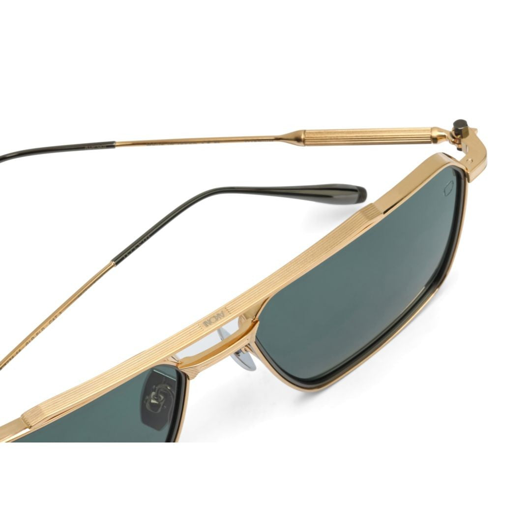 Akoni Telesto Sunglasses With Gold Metal Frame And Rectangular Lenses