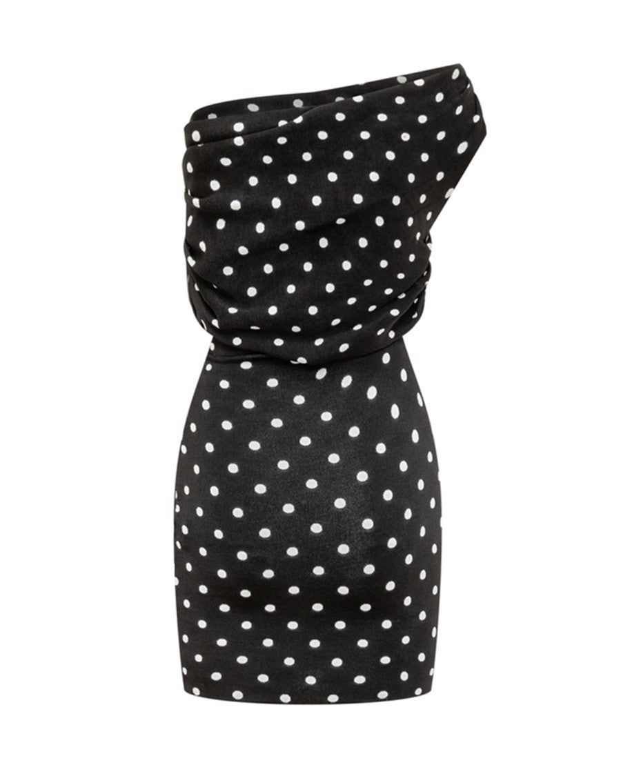 Self-Portrait Draped Knit Mini Dress With Neckline