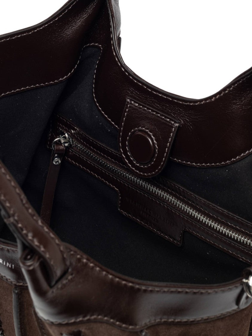 Gianni Chiarini Medium Brown Handbag With Braided Detailing