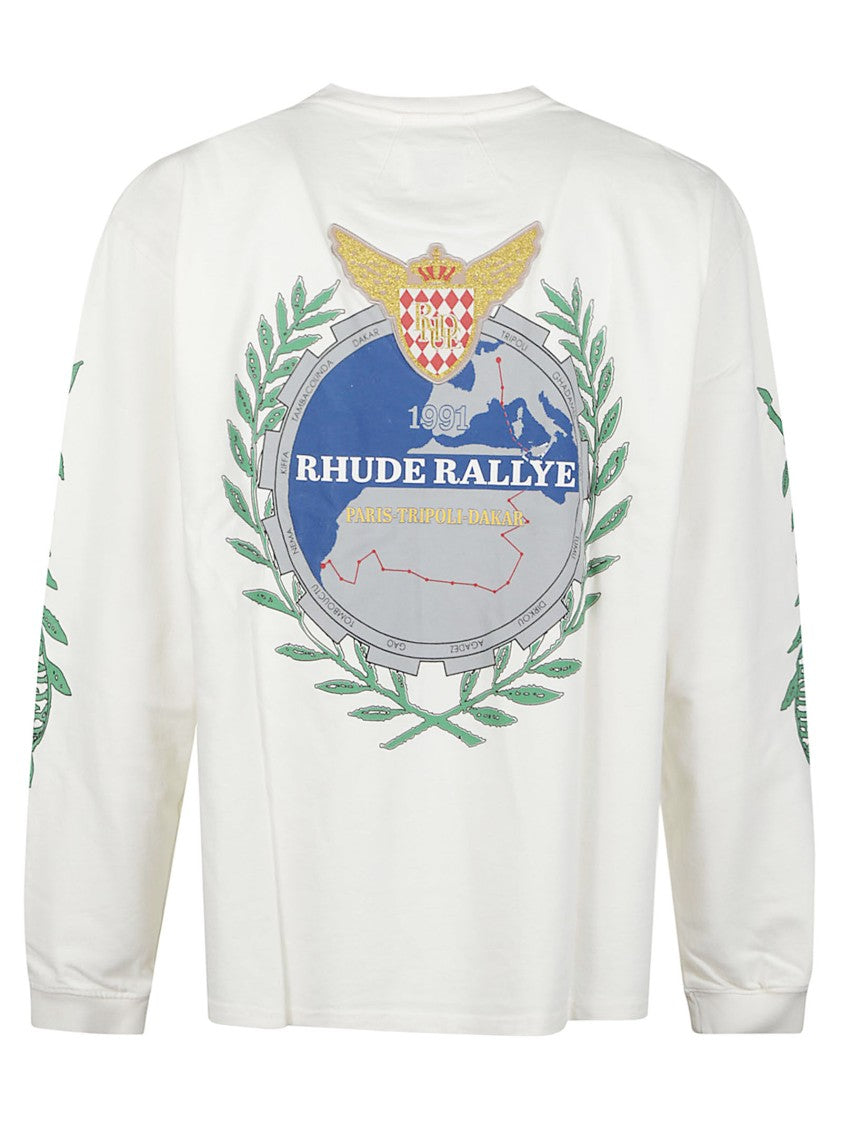 Rhude Tripoli Wreath Long-Sleeve Cotton T-Shirt