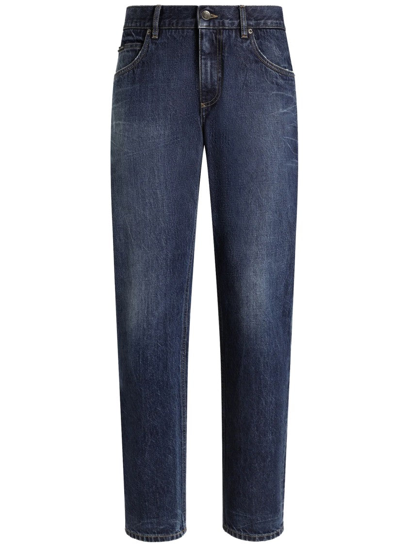 Dolce & Gabbana Straight-Leg Medium-Dark Wash Denim Jeans
