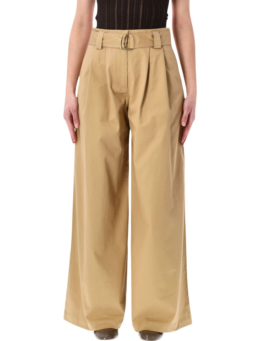 Sessùn Riva High Waisted Gabardine Belted Trousers