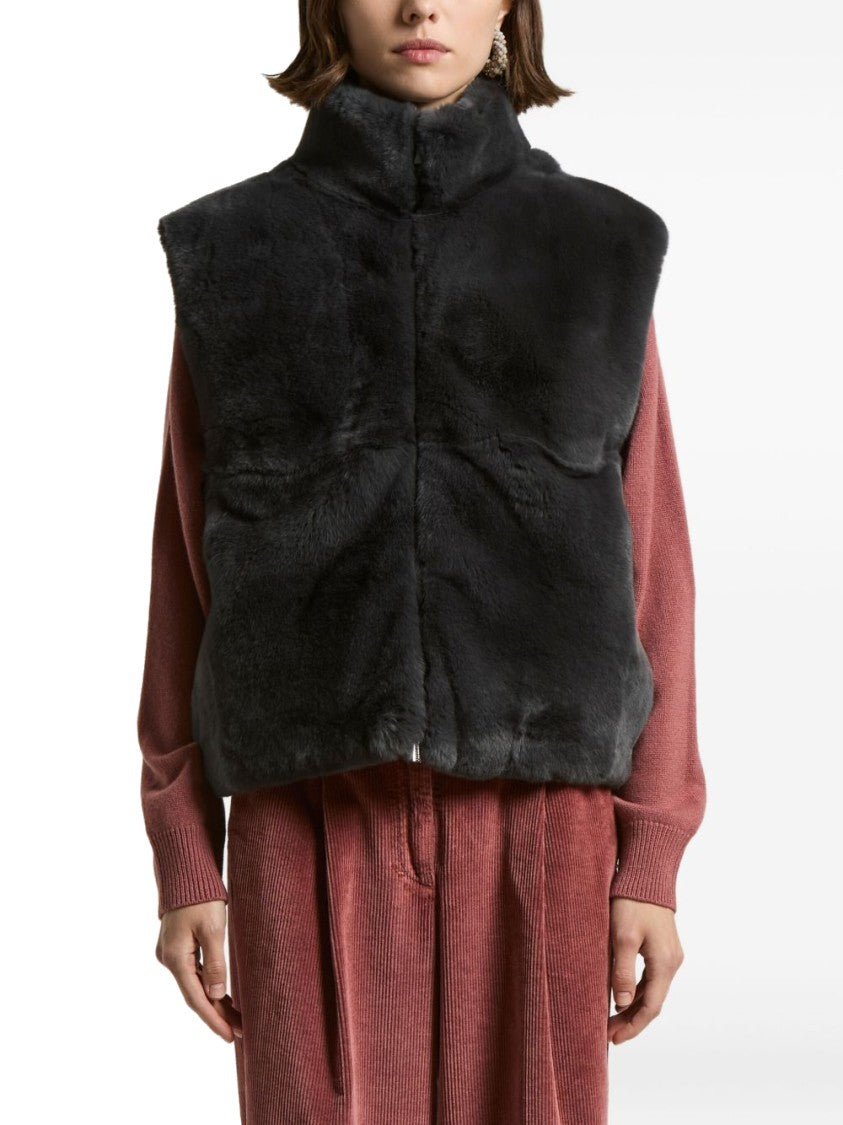 Peserico Textured Gray Sweater With Wool