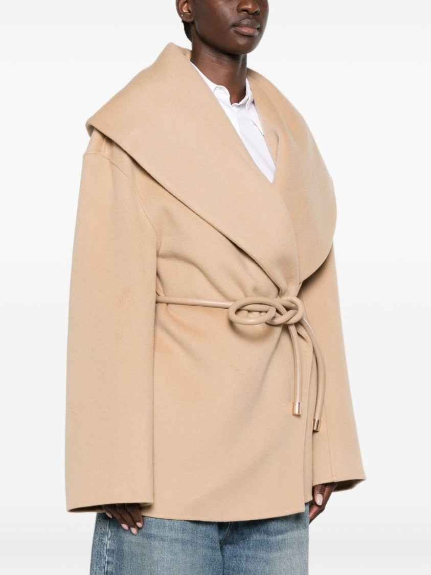 Sportmax Black Wrap-Around Oversized Collar Jacket