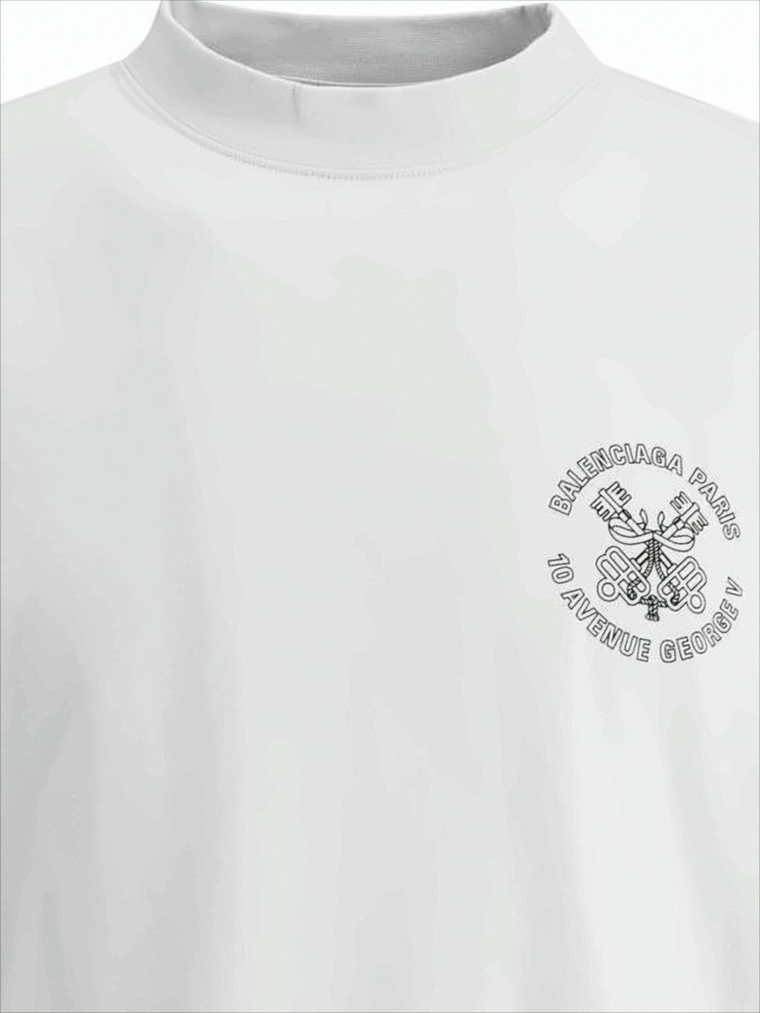Balenciaga Relaxed-Fit White T-Shirt With Emblems
