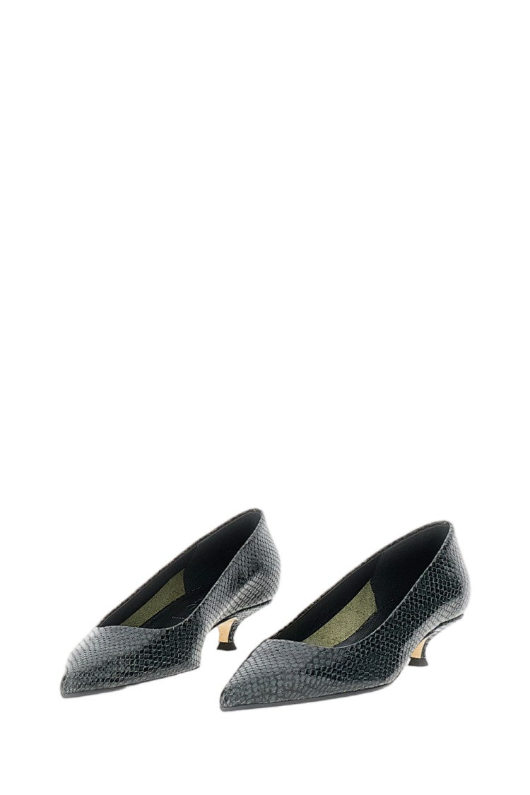 Aeydē Snake-Print Leather Pumps With Ultra-Pointed Toe