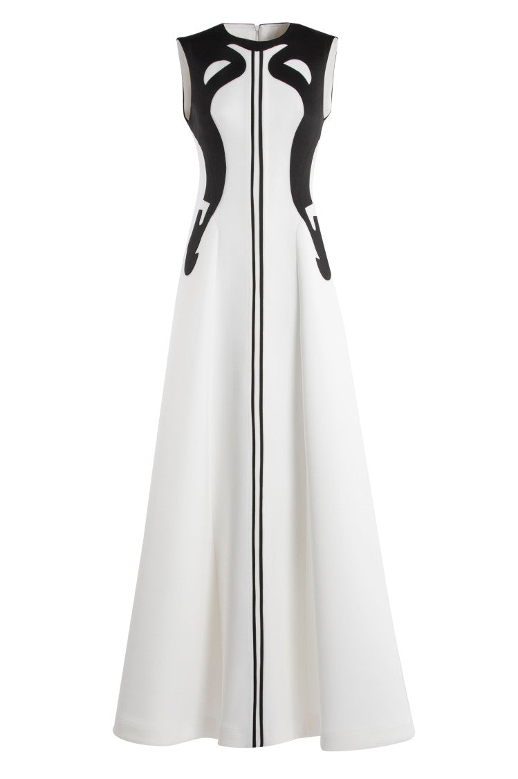 Saiid Kobeisy Neoprene Dress With Abstract Contrast Cuts