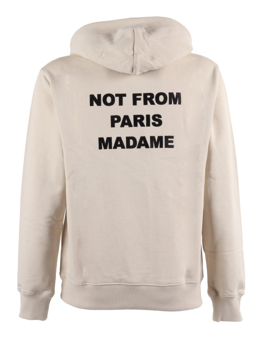 Drôle De Monsieur Beige Mastic Bold Slogan Hoodie