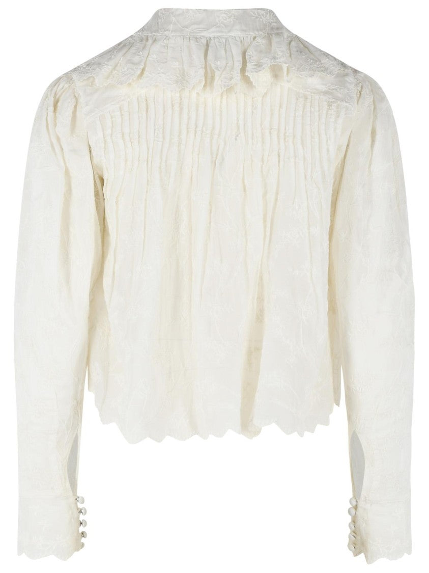 Isabel Marant 'Zelly' White Cotton And Silk Blouse