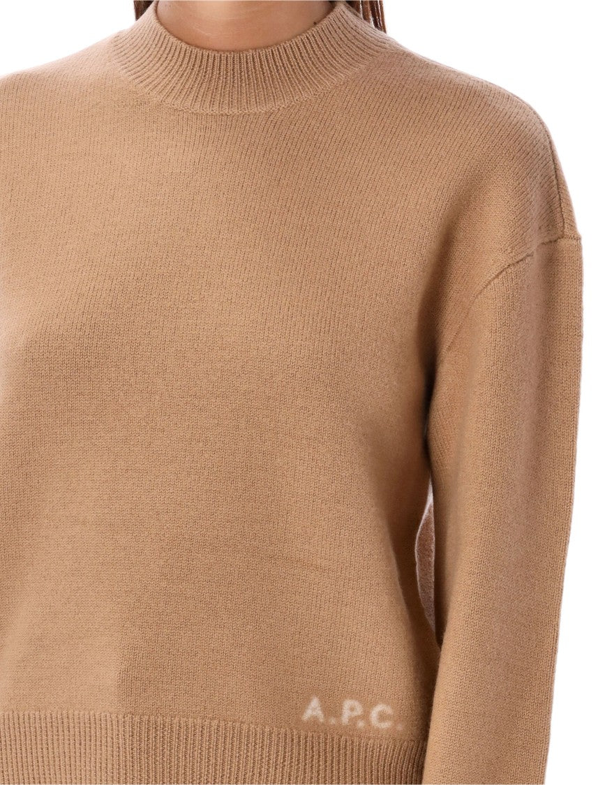 A.P.C. Brown Wool Blend Esther Knit Sweater