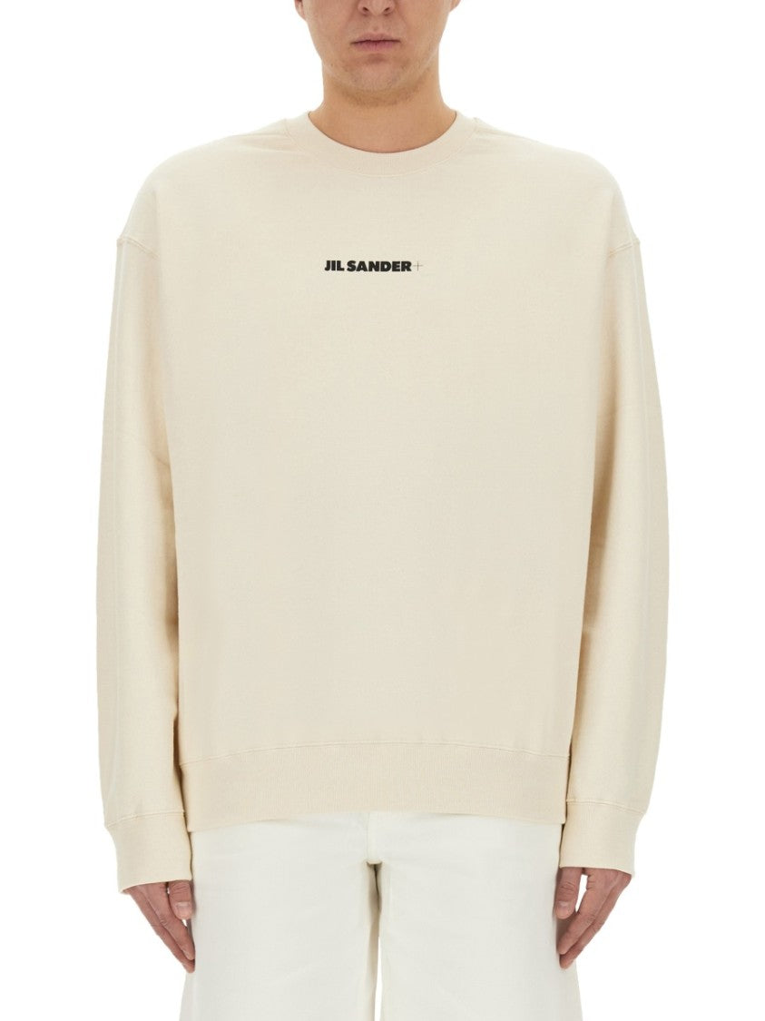 Jil Sander Crew Neck Sweatshirt With Signature Logo