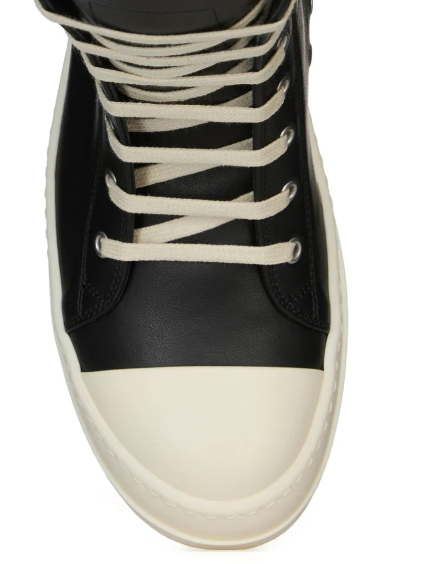 Rick Owens Black Smooth High-Top Sneakers