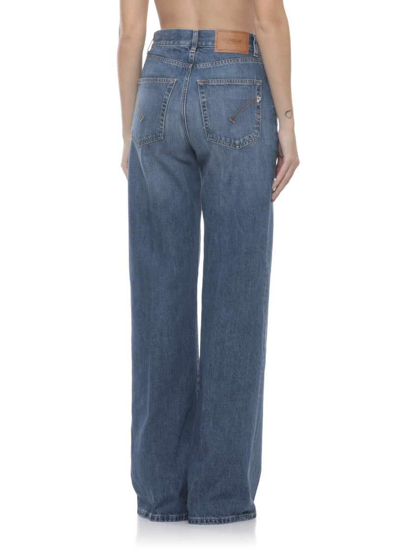 Dondup Blue Amber Button Denim Jeans
