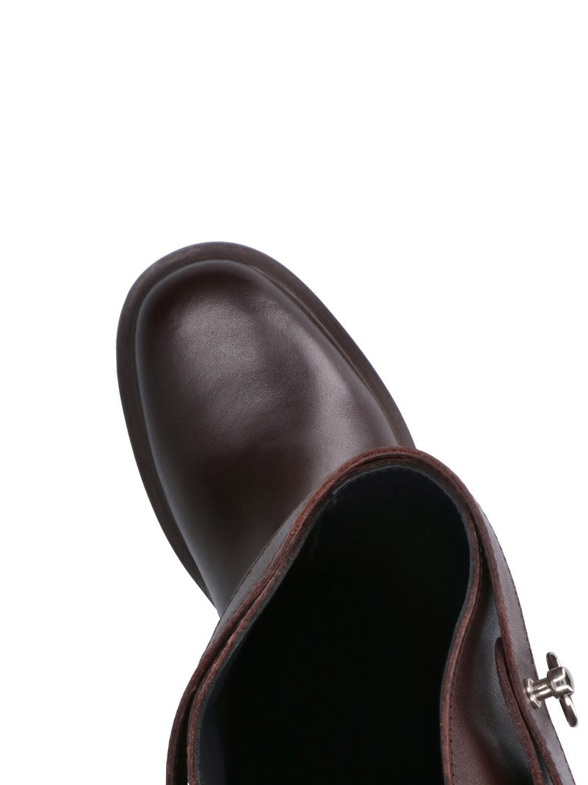 Poeve Brown Tall Leather Boots