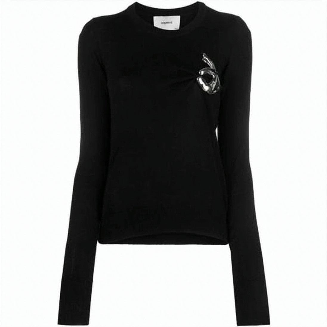 Coperni Fitted Black Virgin Wool Sweater