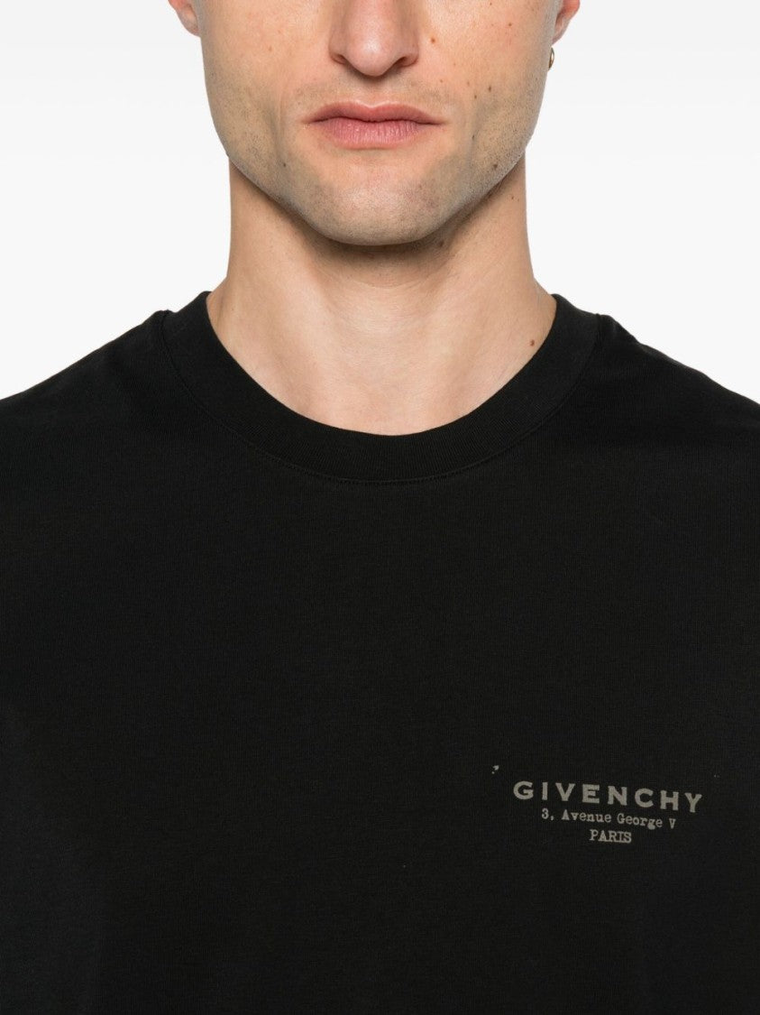 Givenchy Black Logo Print Crew Neck T-Shirt