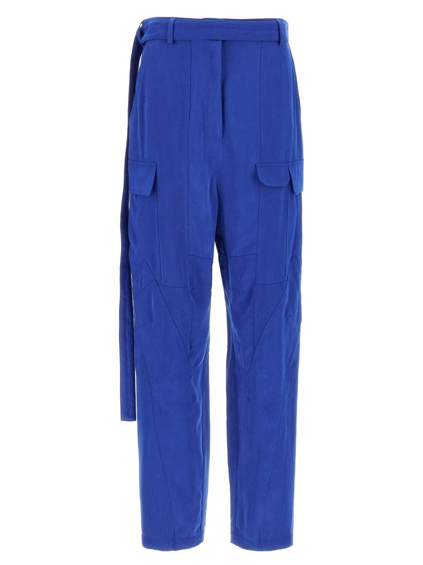 Ferragamo Cargo Pants With Unique Cuts And Removable Sash