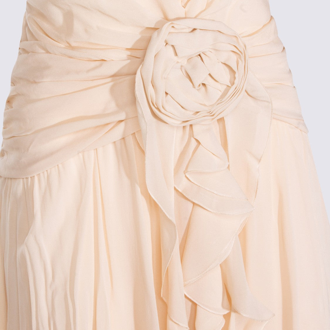 Blumarine Maxi Amber Viscose Dress With Draping