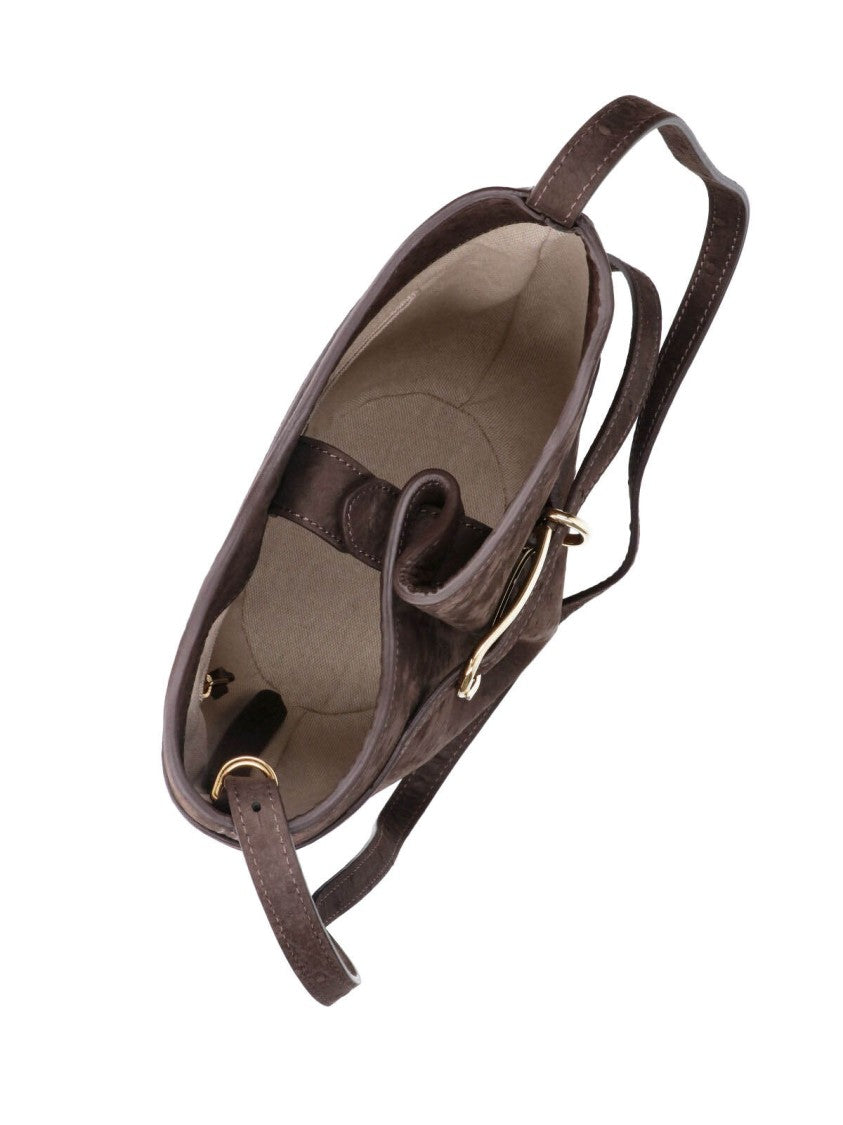 Liffner Textured Dark Brown Shoulder Bag