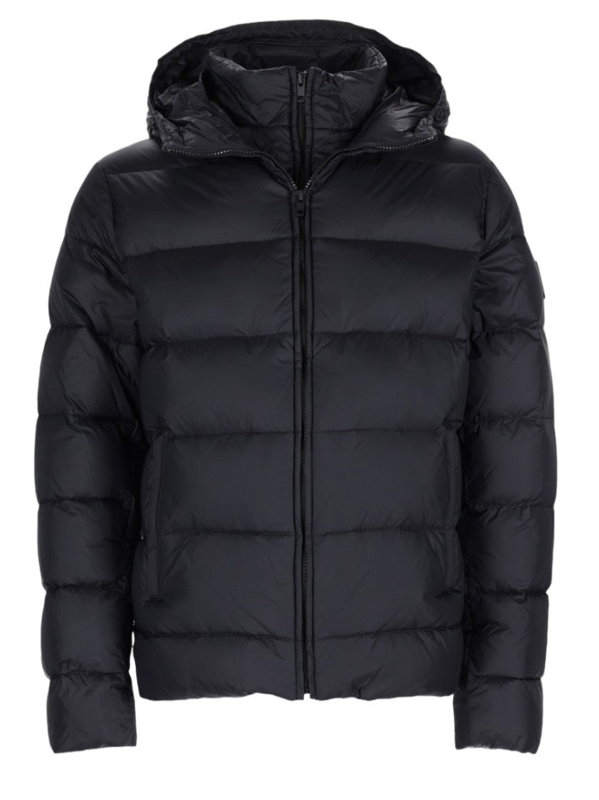 Fay Horizontal Quilted Hooded Polyamide Down Jacket