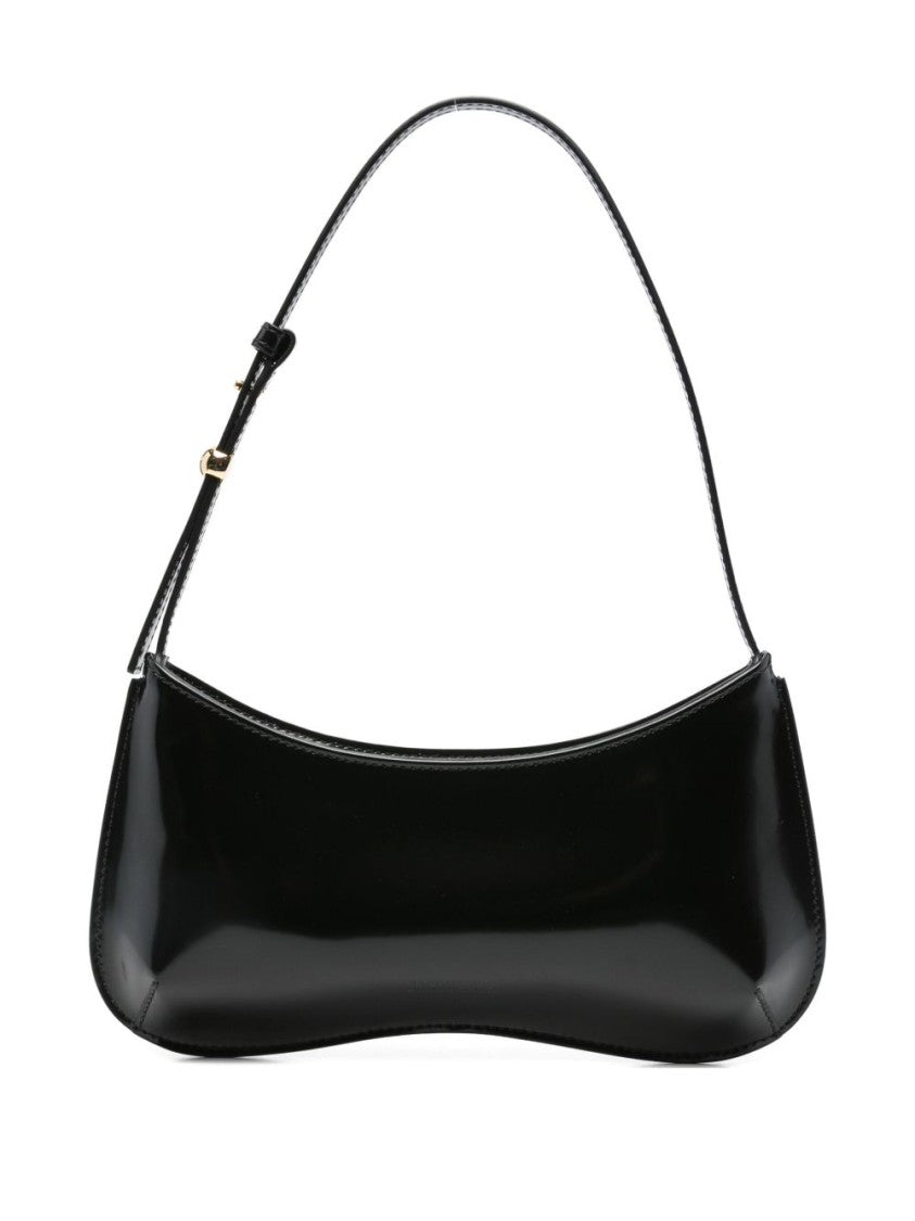 Jacquemus Black Glossy Curved Small Silk Bag