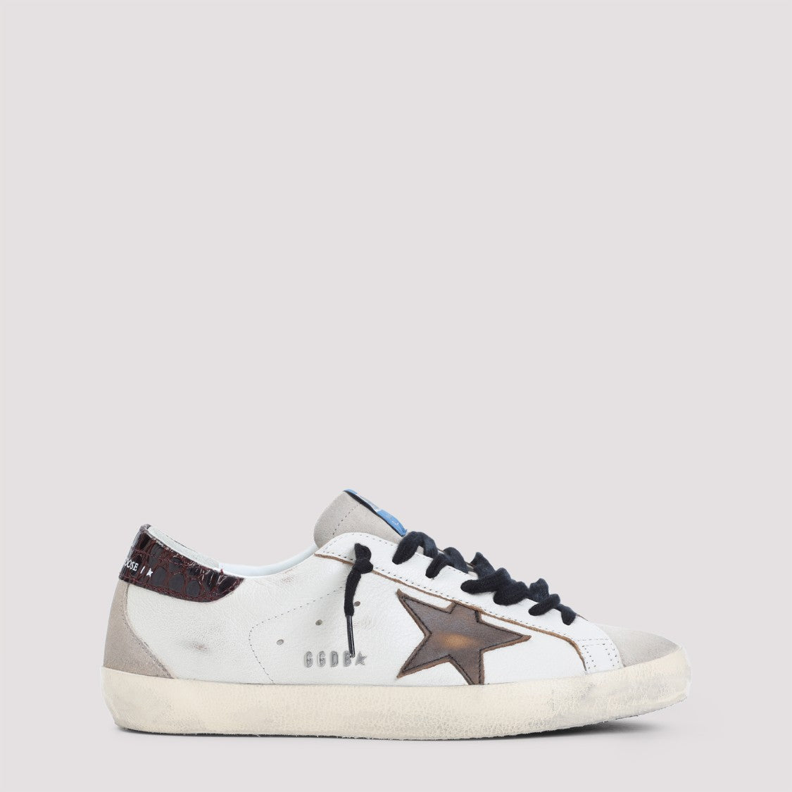 Golden Goose Distressed White Leather Sneakers