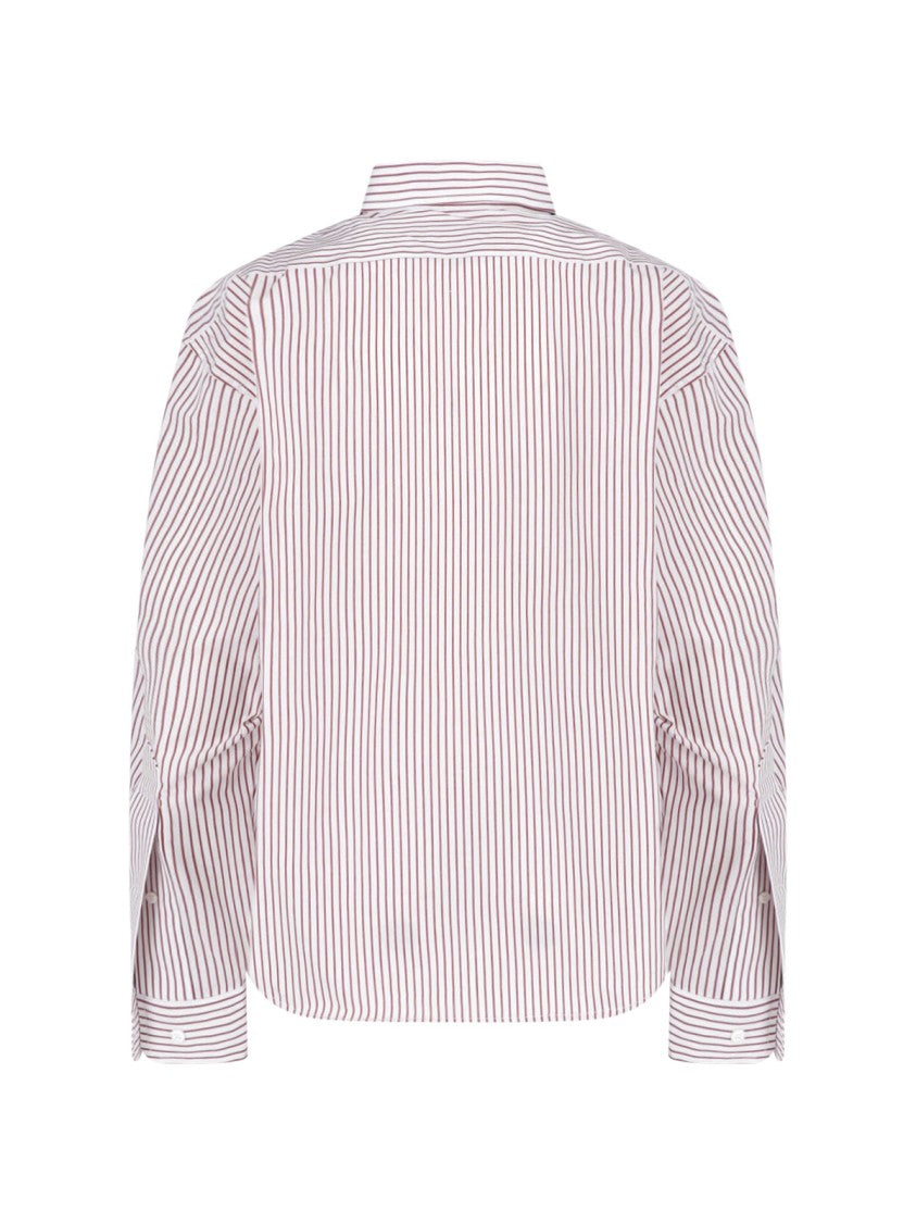 Vaquera Red/White Striped Lace Overlay Shirt