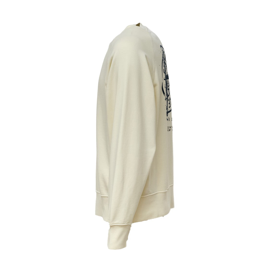 Stone Island Desert Cotton Fleece Sweatshirt With Flocked Logo