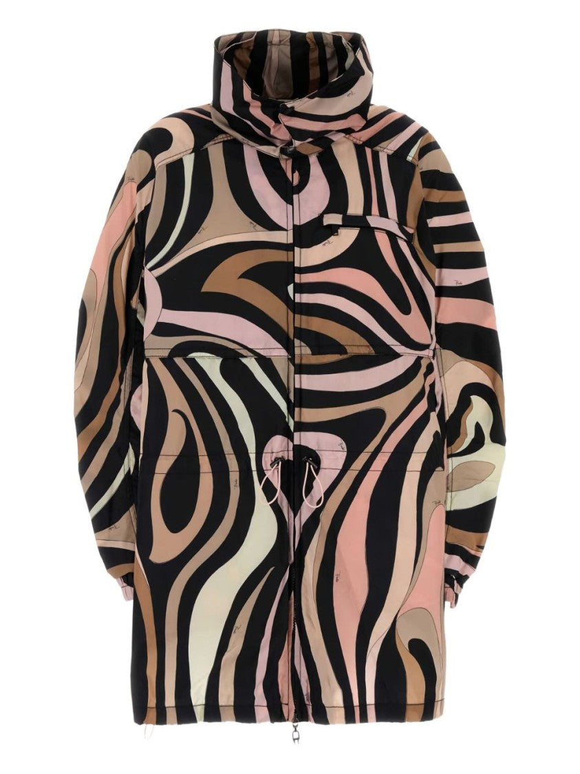 Pucci Abstract Patterned Parka With Adjustable Waist
