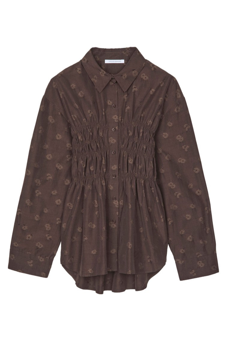 Cecilie Bahnsen Ditsy Floral Jacquard Long-Sleeved Shirt With Fitted Silhouette