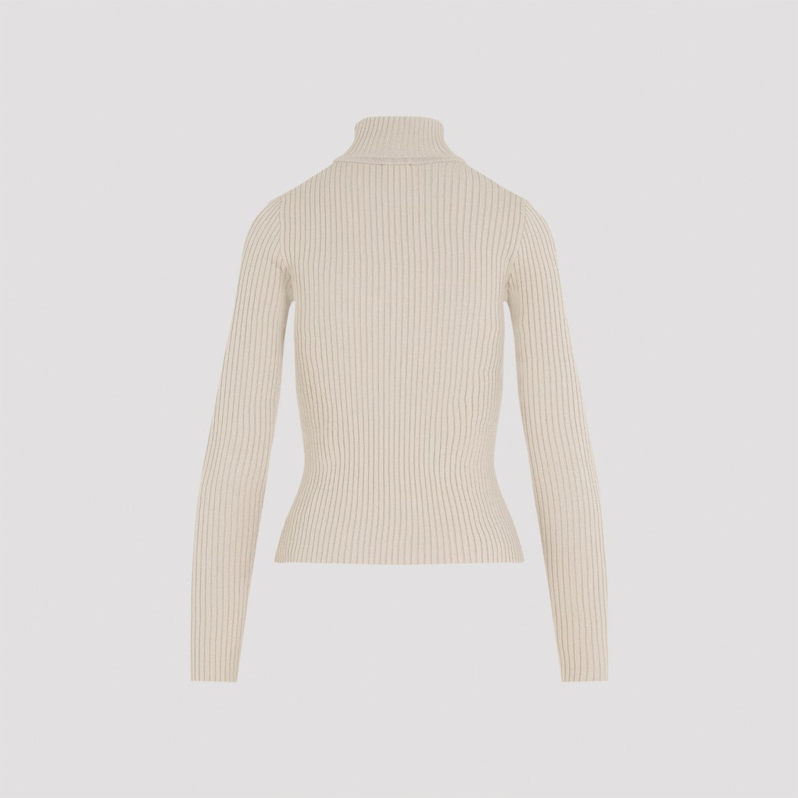 Courrèges Cappuccino Roll Neck Ribbed Jumper