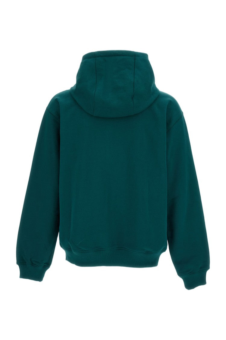 Casablanca Green Zip-Up Cotton Hoodie