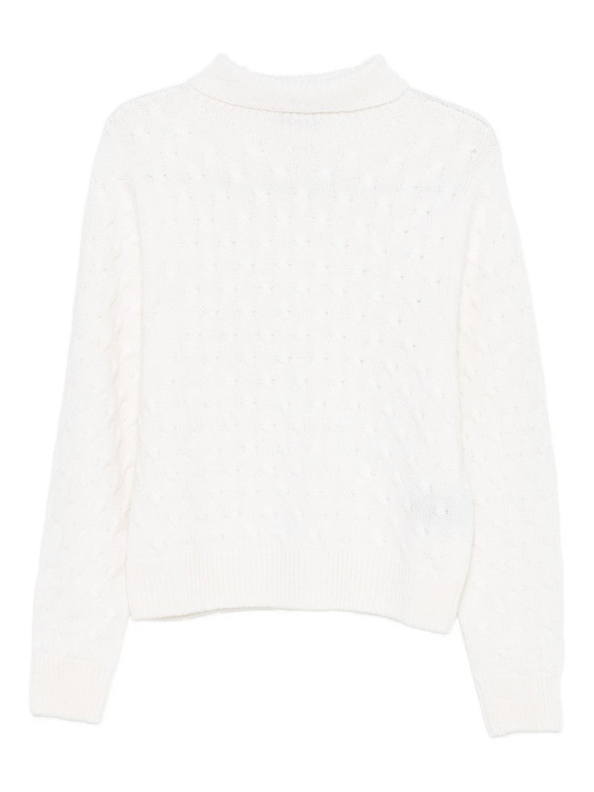 Tabaroni Cashmere Textured Knit Cashmere Sweater With High Turtleneck