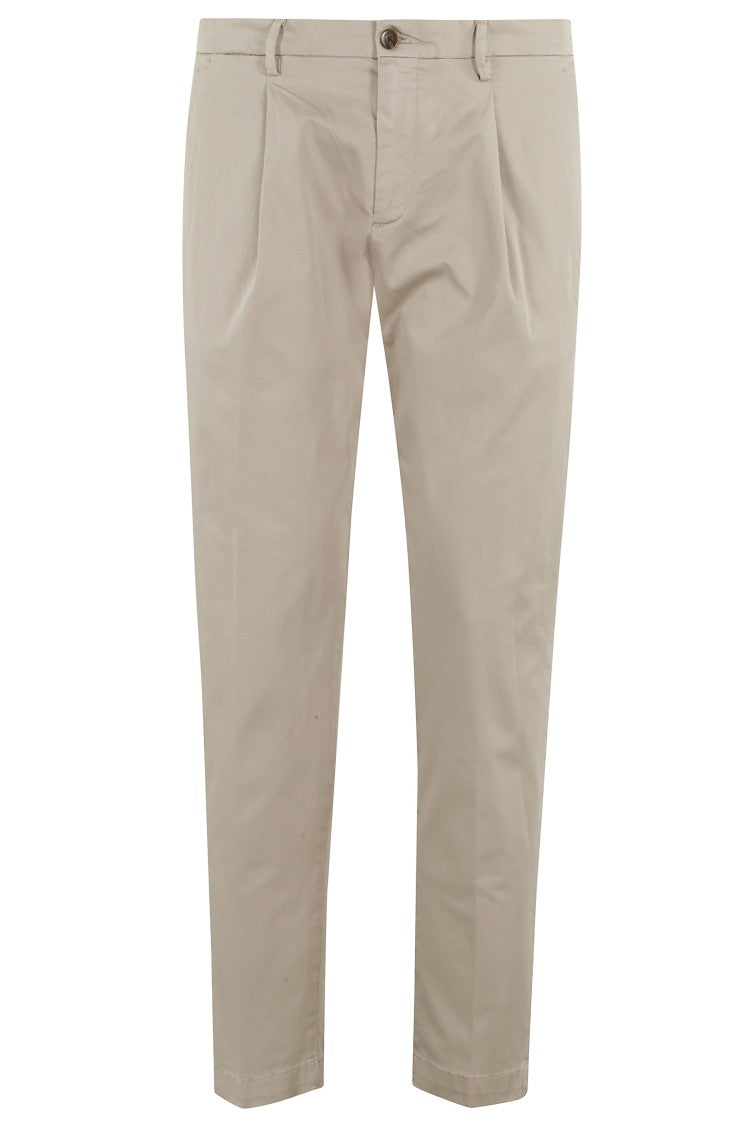 Briglia Tapered Cotton Satin Trousers With Pleated Design