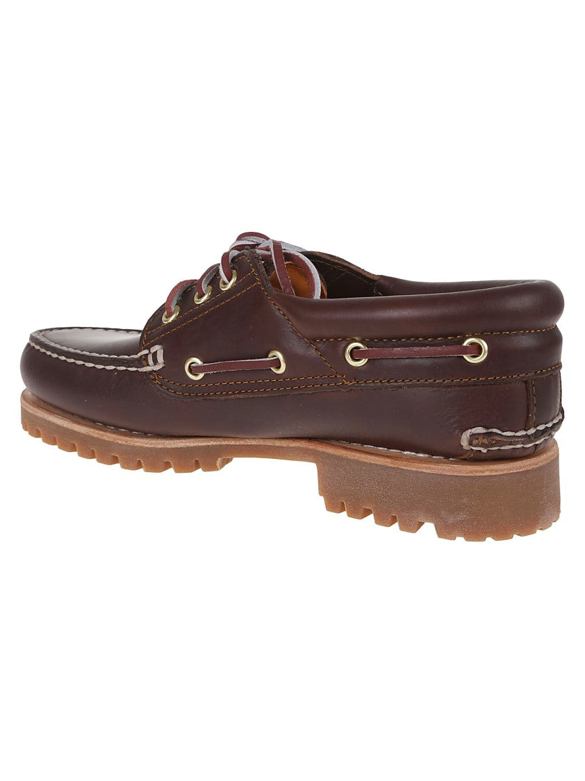 Timberland Hand-Sewn Brown Leather Boat Shoes